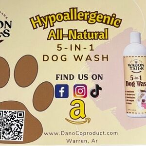 Hypoallergenic All-Natural 5-in-1 Dog Wash - Brown and White